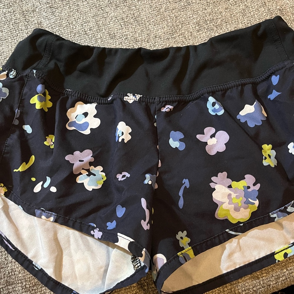 Champion Black Floral Women's 2.5 inch Running Shorts